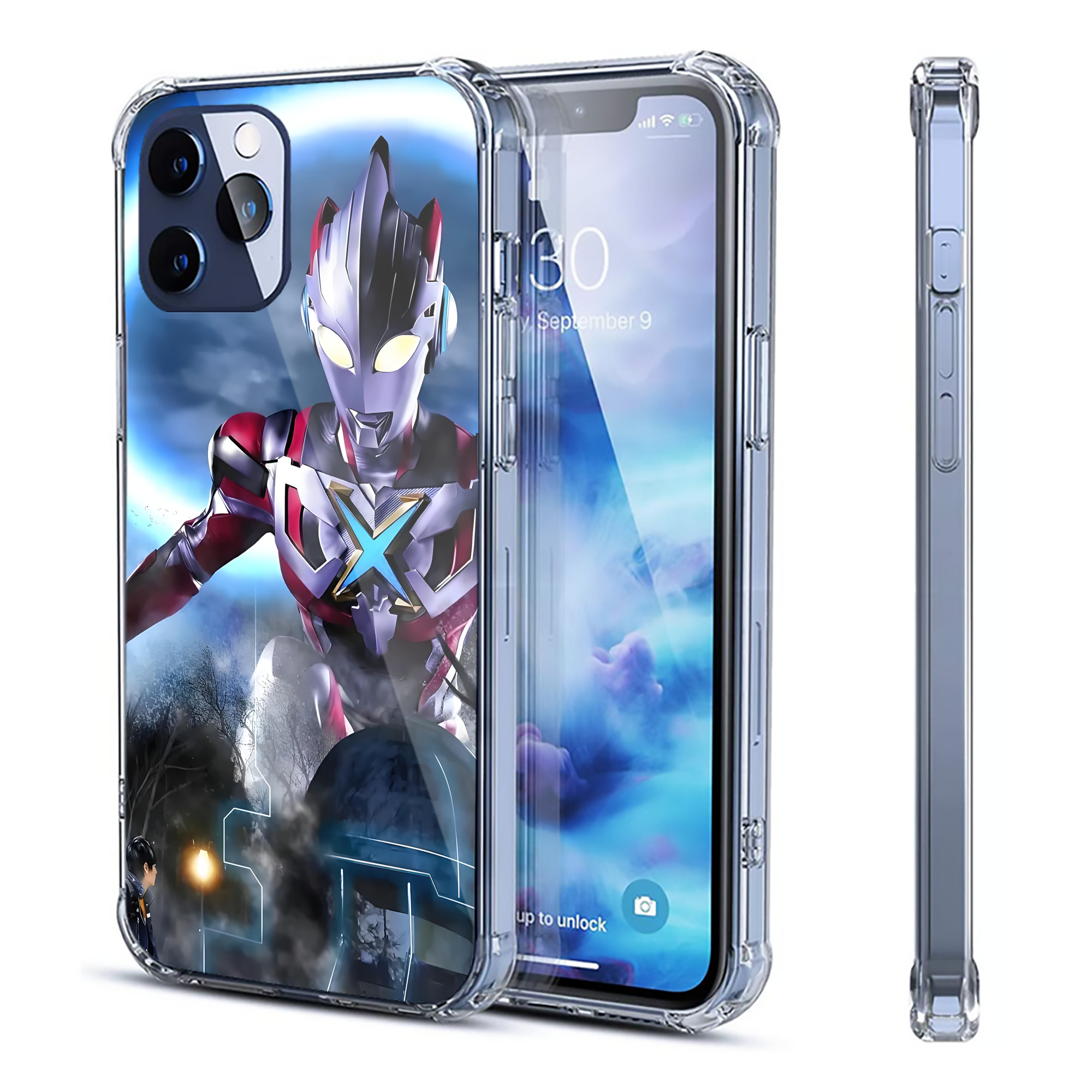 （画像用） ウルトラマン Ultraman 【iPhone 12シリーズ対応】透明スマホケース（クリアソフトケース）